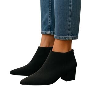 Bettye Muller Quill Pointed Toe Wool Booties Purple Size 8.5